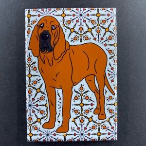 Bloodound Dog Magnet Psychedelic Pet Portrait Kitchen Decor Gift